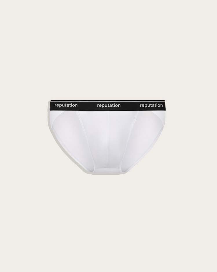 Reputation Sport Brief 01 in white, flat lay