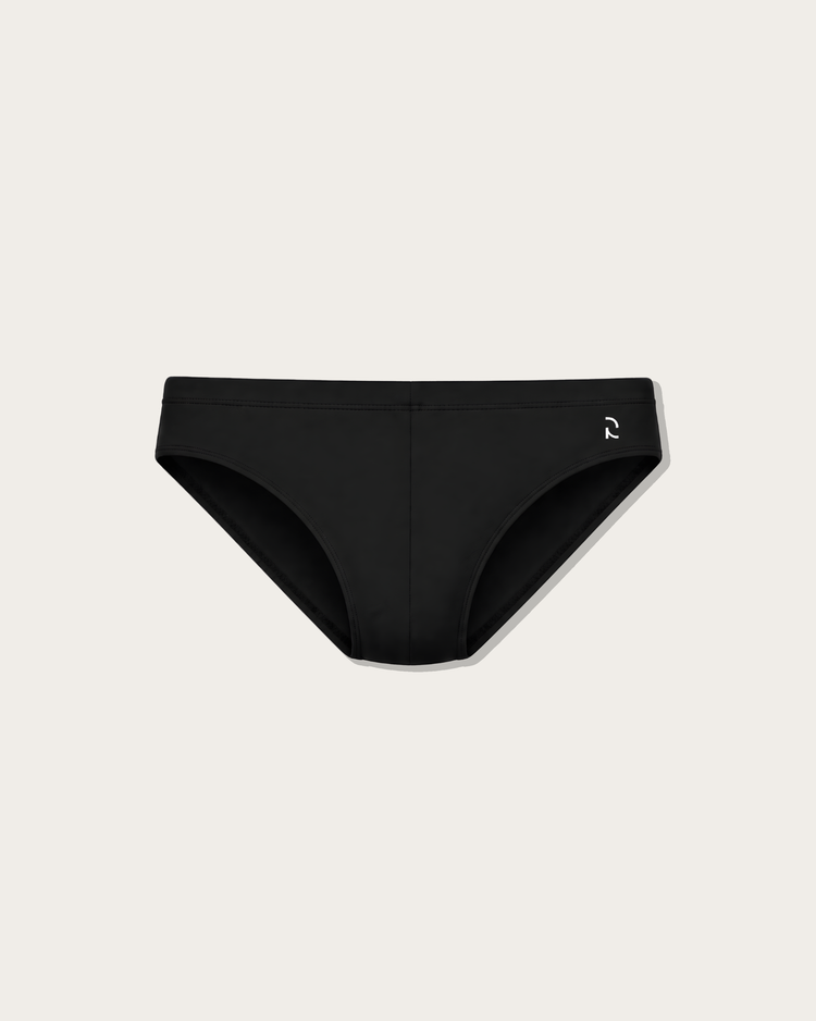 Reputation Signature Swim Brief 01 in black, flat lay