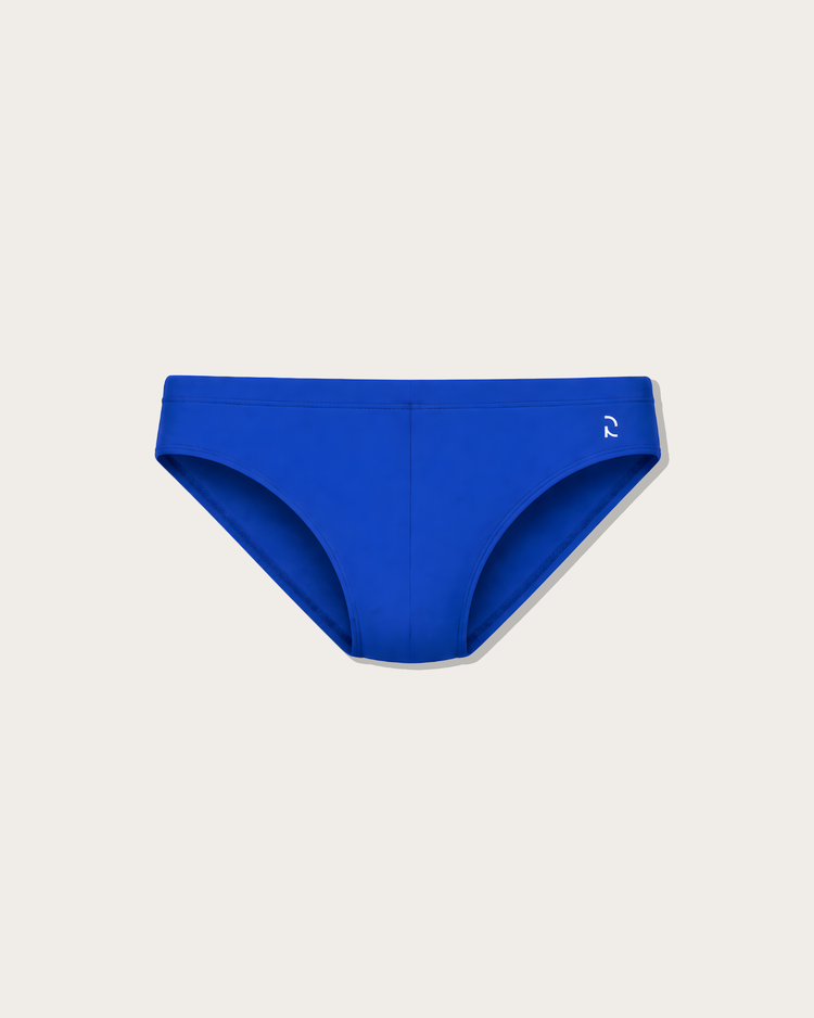 Reputation Signature Swim Brief 01 in blue, flat lay